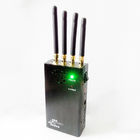 Four-band handheld GSM GPS jammer 3G mobile phone jammer black with fan cooling vehicle to prevent being located by trac