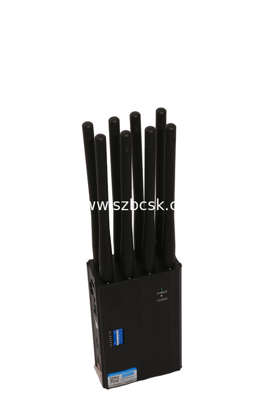 8 frequency band handheld mobile phone signal masker GSM DCS 3G 4G mobile phone jammer WiFi Lojack GPS jammer