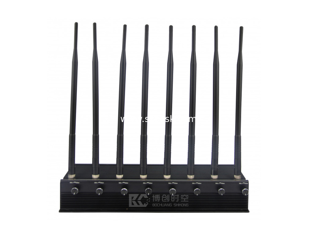 8 frequency band desktop mobile phone signal jammer single channel power adjustable GSM, DCS, 3G, 4G, WIFI, GPS jammer
